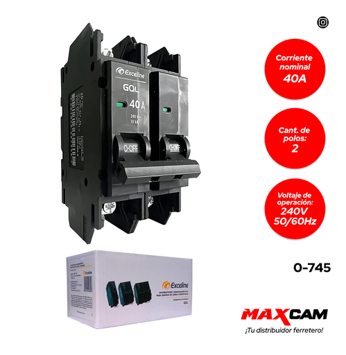 [0-745] [0-745] BREAKER EMPOTRAR GQL 2x40 EXCELINE 0-745
