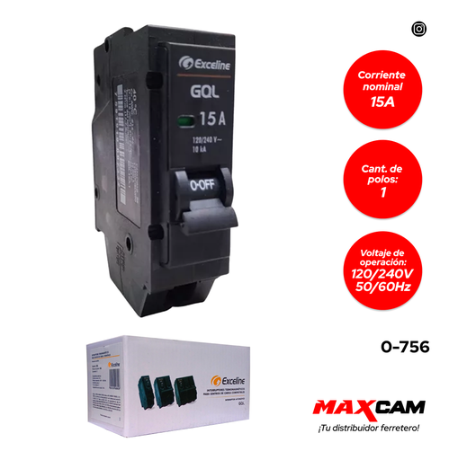 [0-756] BREAKER EMPOTRAR GQL 1x15 EXCELINE 0-756
