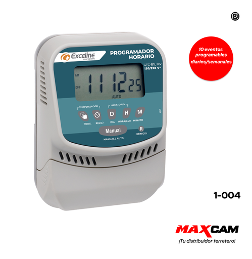 [1-004] RELOJ PROGRAMADOR DIGITAL 220V EXCELINE 1-004