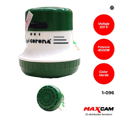 [1-096] DUCHA CALENTADOR VERDE S/MANGUE MAXI CORONA 1-096