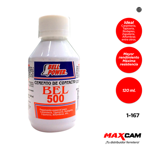 [1-167] CEMENTO CONTACTO x 1/32 (120ML) BELL 500 POWER 1-167