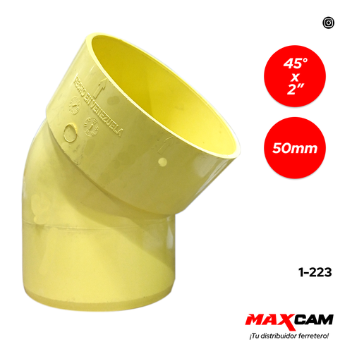 [1-223] CODO AN 45° x 50MM FITCO 2" 1-223