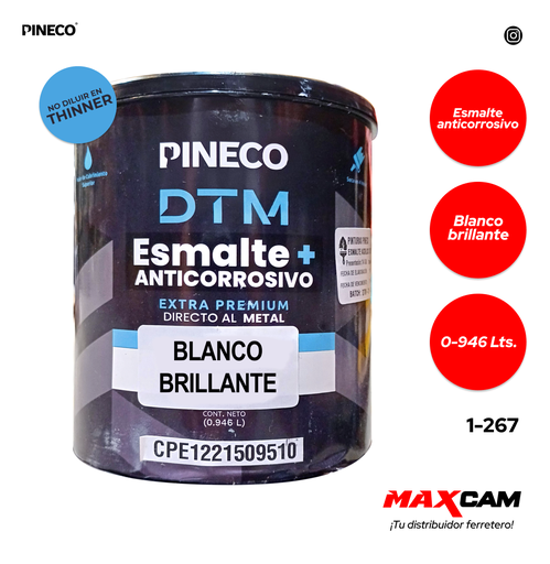 [1-267] PINTURA ESMALTE ACRILICO BLANCO BRI x 1/4 PRESTIGE 1-267