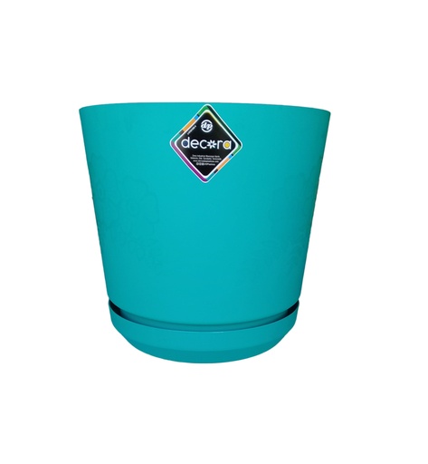 [1-380] MATERO C/PLATO ART CIL FLOR D-20 VER TURQUESA 1-380