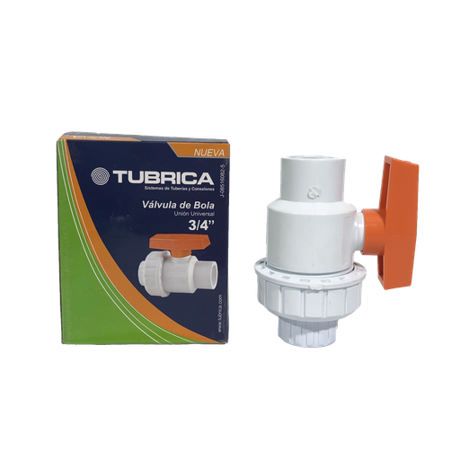 [1-683] LLAVE DE BOLA C/UNION PVC ROSCA 3/4" TUBRICA 1-683