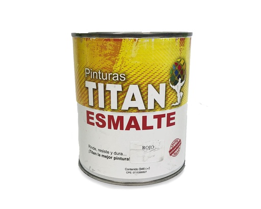 [1-709] PINTURA ESMALTE ROJO x 1/4 GALON TITAN 1-709