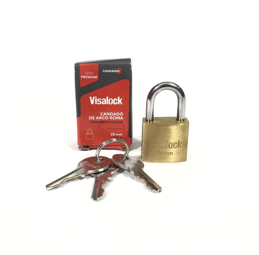 [1-743] CANDADO LATON ARCO 20MM VISALOCK 1-743