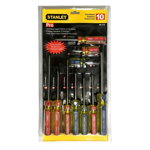 [1-756] JUEGO DE DESTORNILLADOR X 10 PZAS STANLEY 1-756