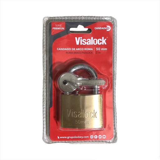 [1-810] CANDADO LATON ARCO 50MM BLISTER VISALOCK 1-810