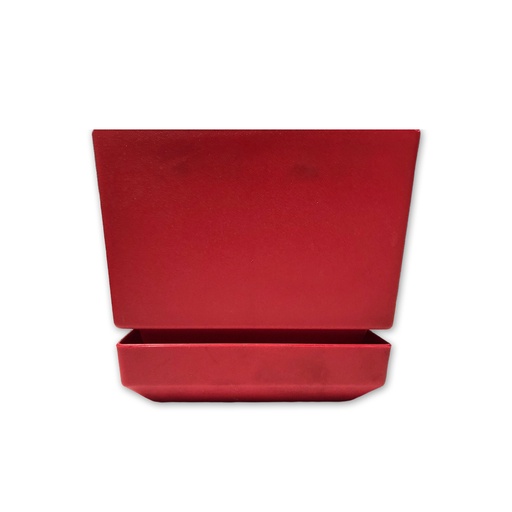 [1-817] MATERO C/PLATO CUAD TEX L15 ROJO 1-817