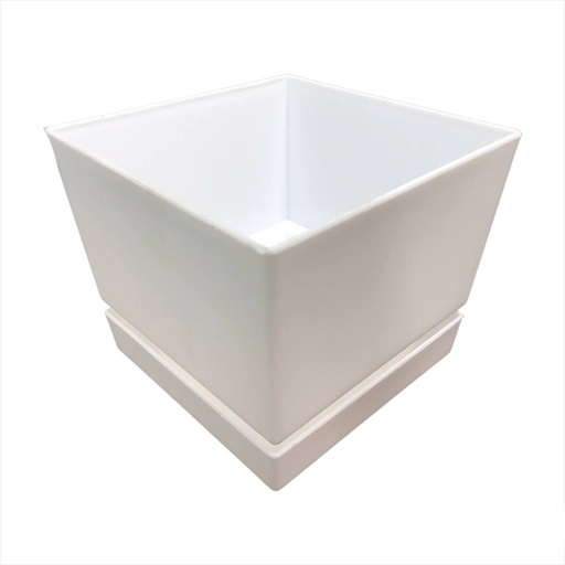 [1-818] MATERO C/PLATO CUAD TEX L15 BLANCO 1-818