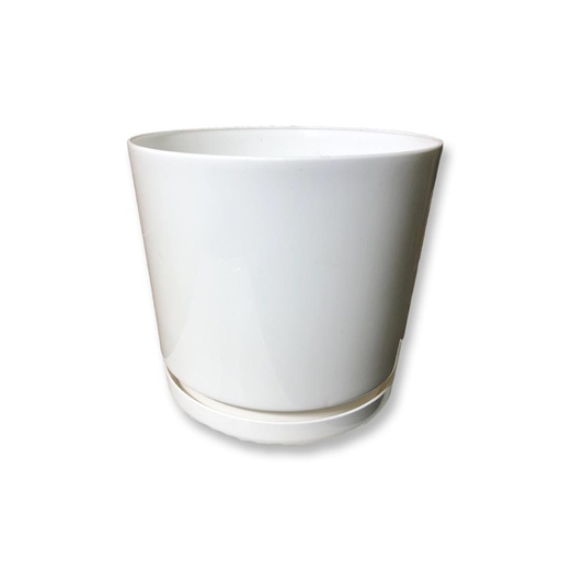 [1-824] MATERO C/PLATO ART CIL LISO D-20 BLANCO 1-824