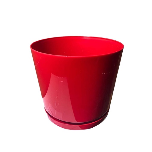 [1-825] MATERO C/PLATO ART CIL LISO D-20 ROJO 1-825