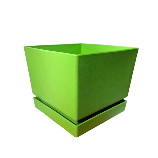 [1-830] MATERO C/PLATO CUAD TEX L15 VERDE MANZA 1-830