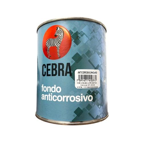[1-874] FONDO ANTICORROSIVO ROJO x 1/4 CEBRA 1-874