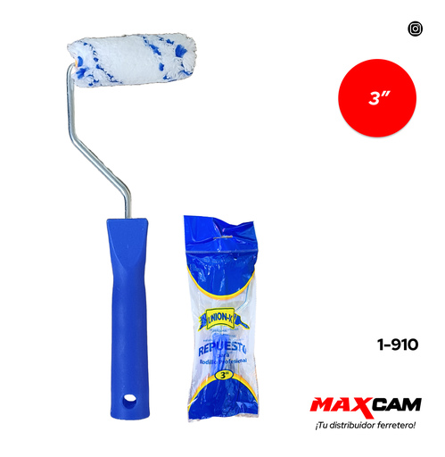 [1-910] MINI RODILLO CON FUNDA 3" UNION K 1-910