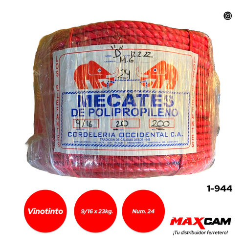 [1-944] MECATE ELEFANTE VINOT 9/16 x 23 KG (NUM 24) 1-944