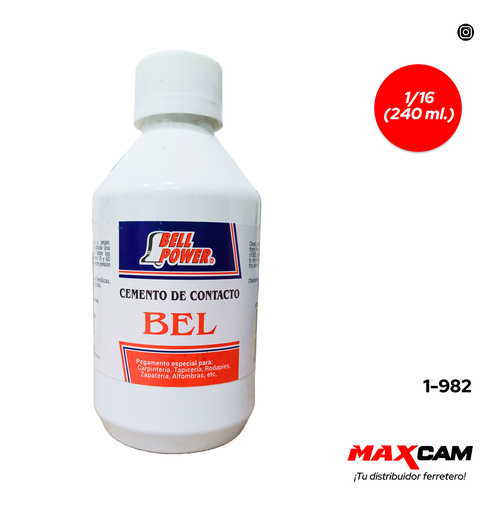 [1-982] CEMENTO CONTACTO x 1/16 (240ML) BELL POWER 1-982