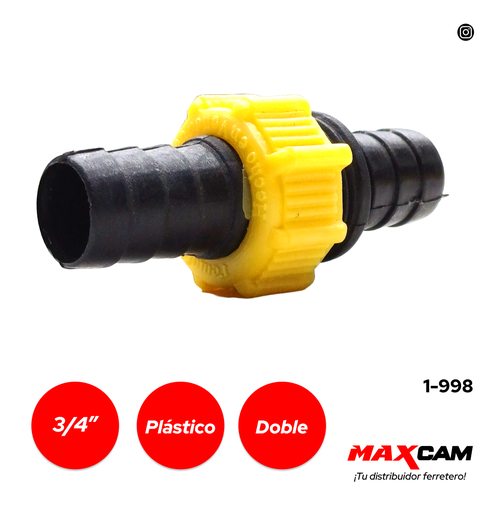 [1-998] PICO MANGUERA PLASTICO DOBLE 3/4" FEMOI 1-998