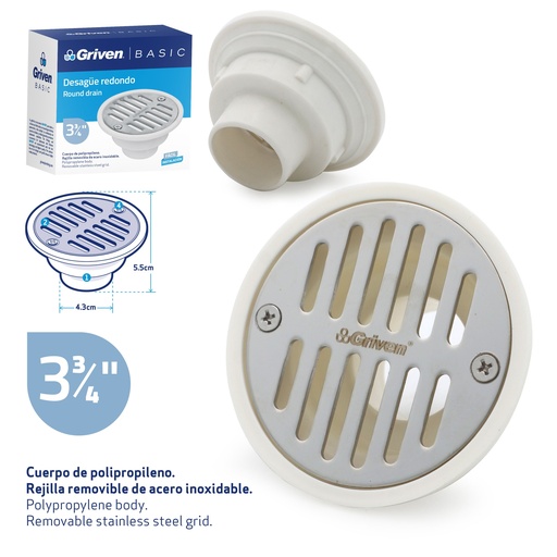 [9-225] REJILLA RED STANDARD PLASTICO GRIVEN BASIC 9-225