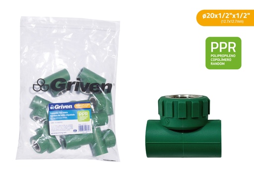 [9-257] TEE PPR 12,7MM x 1/2" C/HR MET GRIVEN 9-257