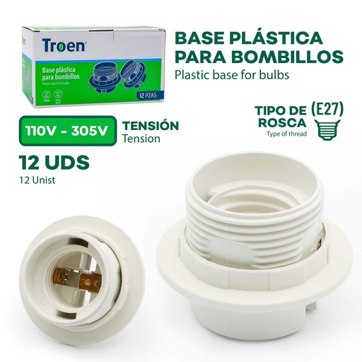 [9-287] BASE PLASTICA P/BOMBILLO TROEN 9-287