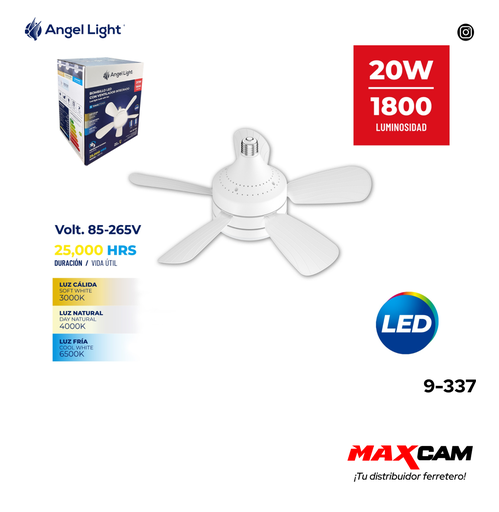 [9-337] BOMBILLO VENTILADOR LED 20W ANGEL LIGHT 9-337