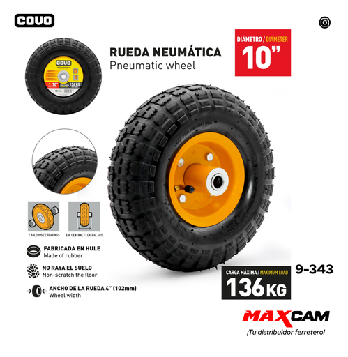 [9-343] RUEDA NEUMATICA 10" COVO 9-343