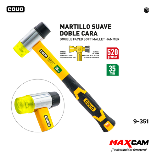 [9-351] MAZO DE GOMA DOBLE CARA 520GR COVO 9-351