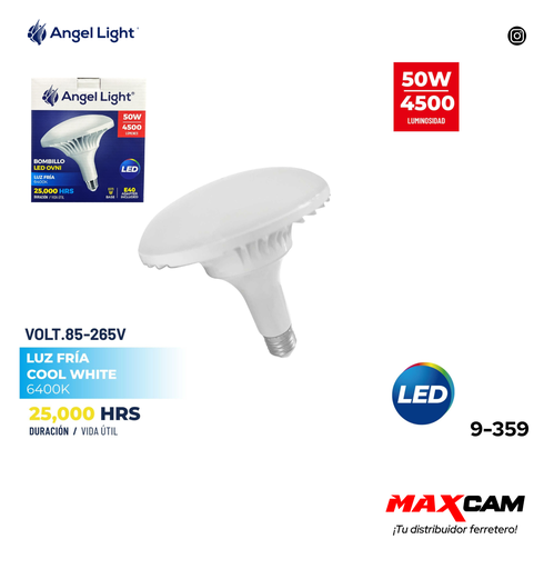 [9-359] BOMBILLO LED OVNI 50W LUZ FRIA ANGEL L 9-359