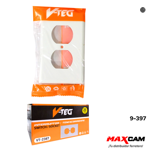 [9-397] TAPA P/TOMA DOBLE 270 BLANCA V-TEG 9-397