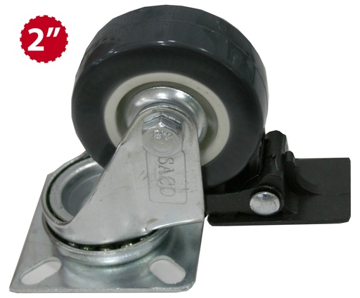 [9-400] RUEDA GIRATORIA C/FRENO GRIS 2" SACO 9-400