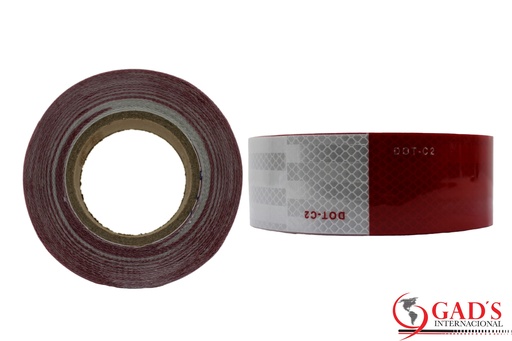 [9-417] CINTA REFLECTIVA ROJO/BLANCO x  25 MTS 9-417
