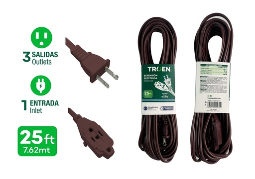 [9-481] EXTENSION ELECTRICA 7.62 MTS TROEN 9-481