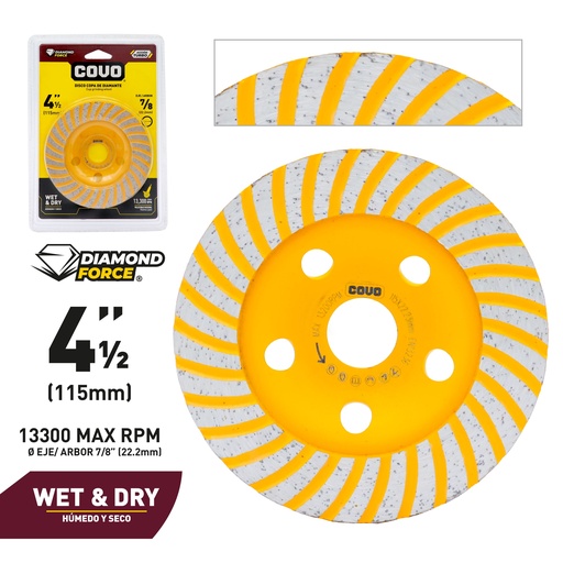 [9-502] DISCO P/PULIR TURBO x 4 1/2" COVO 9-502