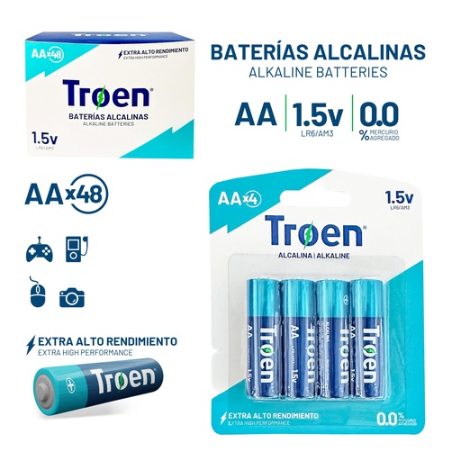 [9-517] BATERIA AA ALCALINAS x 4 UNID TROEN 9-517
