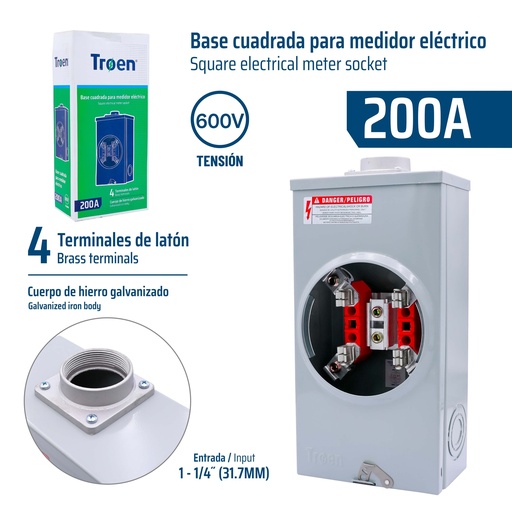[9-523] CAJA P/MEDIDOR ELECTRICO 200A TROEN 9-523