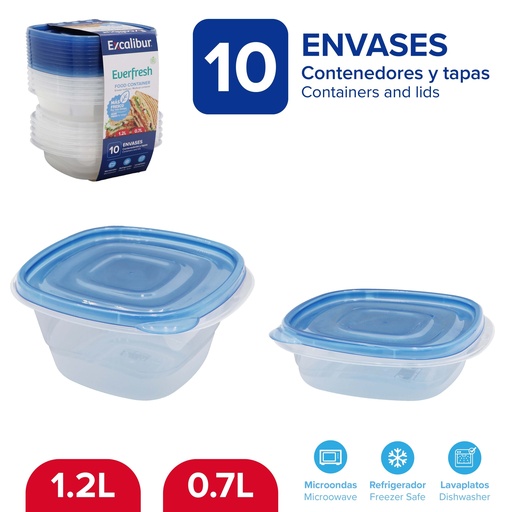 [9-538] ENVASES PLASTICOS x 10 UNID EXCALIBUR 9-538