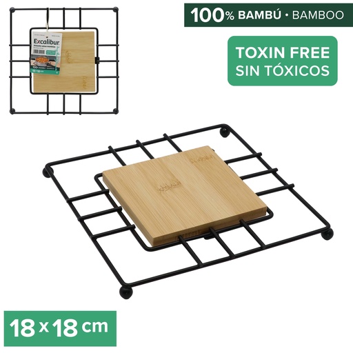 [9-568] SALVAMANTEL DE BAMBU x 18 x 18CM EXCALIBUR 9-568