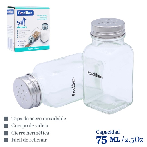 [9-576] CONDIMENTERO x 75ML x 2 UNID EXCALIBUR 9-576