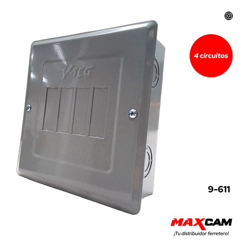 [9-611] CAJA BREAKER EMPOTRAR 4 CIRCUITO V-TEG 9-611