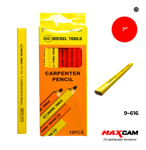 [9-616] LAPIZ CARPINTERO x 10 UNID DIESEL TOOLS 9-616