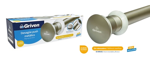 [9-662] DESAGUE LAV METAL/SATIN P9USH SIN/REBOS GRIVEN 9-662