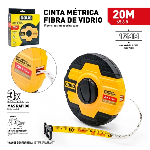 [9-687] METRO FIBRA DE VIDRIO x 20 MTS COVO 9-687