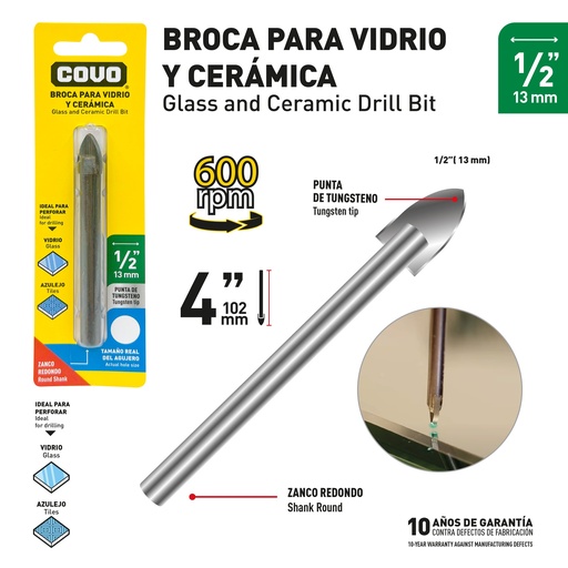 [9-690] BROCA PARA VIDRIO CERAMICA COVO 9-690