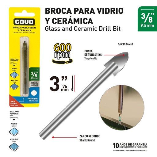 [9-694] BROCA PARA VIDRIO CERAMICA COVO 9-694
