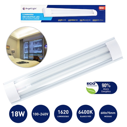 [4-796] LAMPARA LED 18W 600x75mm ANGEL LIGHT 85-265V 4-796