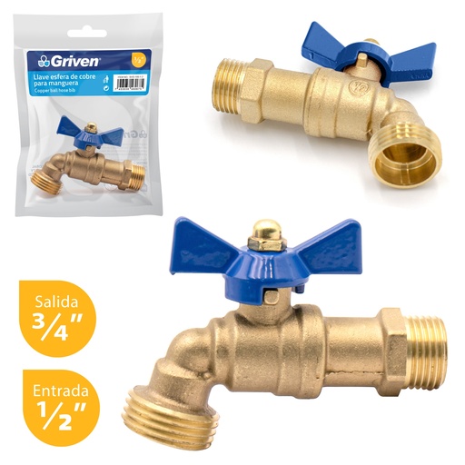 [4-856] LLAVE CHORRO COBRE ESFERA GRIVEN 4-856