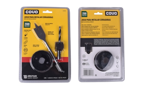 [4-883] JUEGO P/INSTALAR CERRADURA 3 PCS COVO 4-883