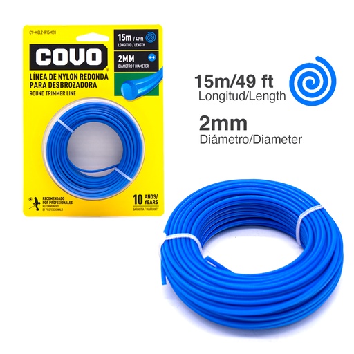 [4-890] NYLON DESMAL REDONDO 2.0MM x 15MTS COVO 4-890